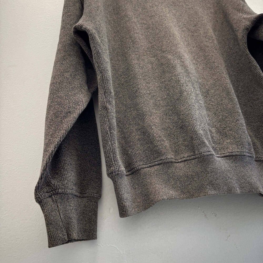 MEIKA Mens Quarter Snap Sweater Size Large Brown/Gray Knit Pullover cozy fleece - Picture 4 of 10